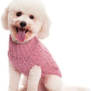 New Small Pink Braided Small Pet Pink Sweater Super cute!!!!